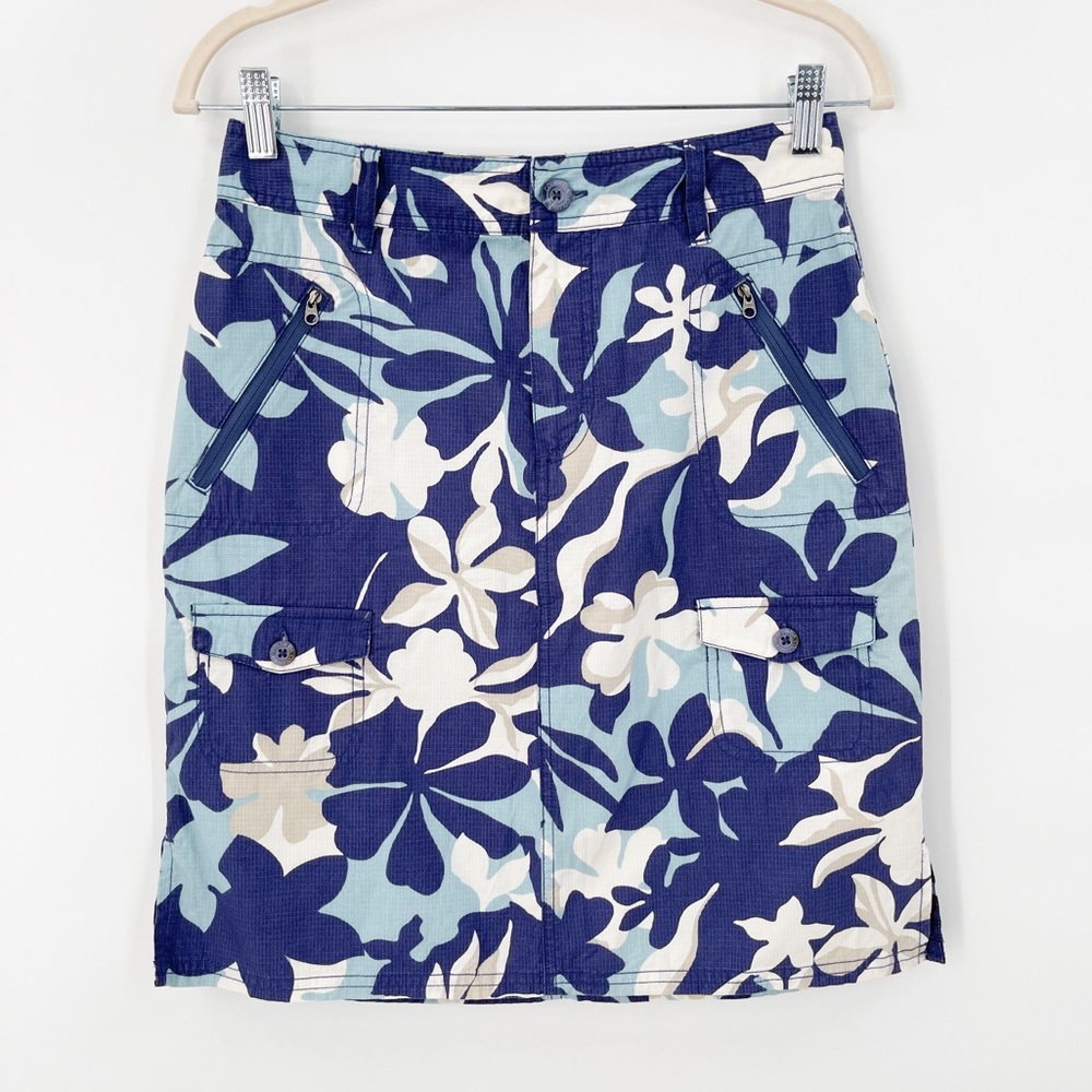 Columbia XCO Rip Stop Outdoor Hiking Cargo Skirt Aloha Hawaiian Print Woman’s 6